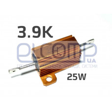 Резистор силовий 25Вт 3,9кОм (HS25-3K9J, 25W3.9KJ, RX24-25W 3.9K, AH 25W 3K9)