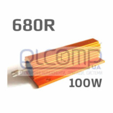 Резистор силовий 100Вт 680 Ом (HS100-680RJ, 100W680RJ, RX24-100W 680R AH) Резистор силовий 100Вт 680 Ом (HS100-680RJ, 100W680RJ, RX24-100W 680R AH)